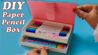 How to make a paper pencil box /paper pencil box/DIY Easy paper pencil box idea/school project