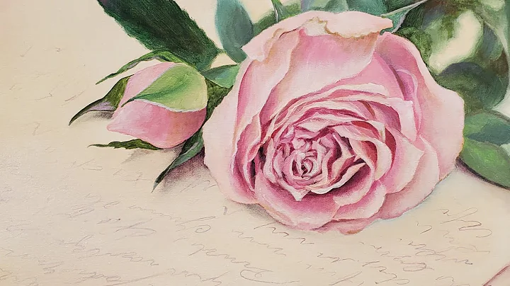 Pink Rose Love Letter Acrylic Painting LIVE Tutorial