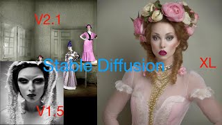 图像生成AI模型diffusion 1.5 vs 2.1 vs XL(修复声音) | 第28期