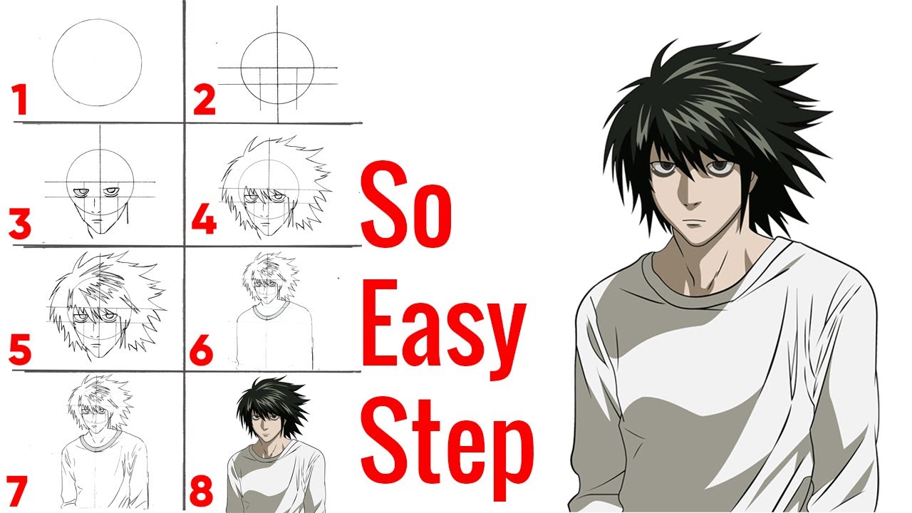 How-to-draw-L-(Ryuzaki)-from-Death-Note, متعة الرسم