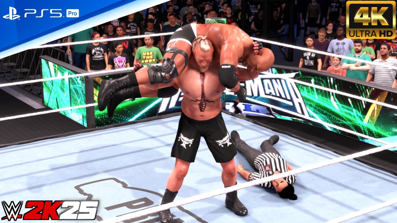 WWE 2K25 - Goldberg Vs Brock Lesnar Universal Title Match: WrestleMania 33 [PS5™PRO 4K60]
