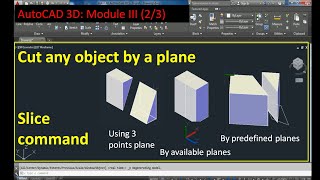 How to Slice or cut any object by a plane in autocad in hindi