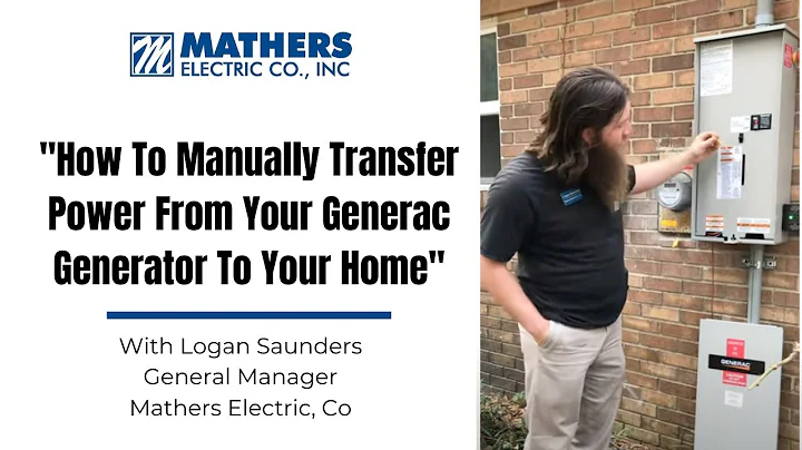 How To Manually Transfer Power From Your Generac Generator To Your Home