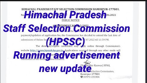Running advertisement  new update| Hpssc| Himachal Pradesh staff selection commission |DM|JOAIT |