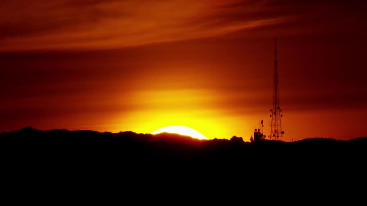 Sunset Over Hills Stock Video