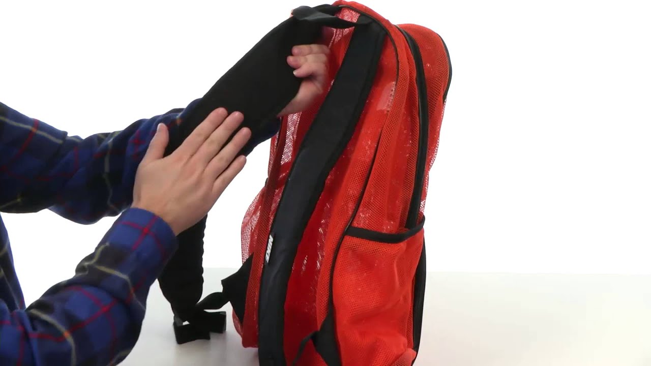 red nike mesh backpack