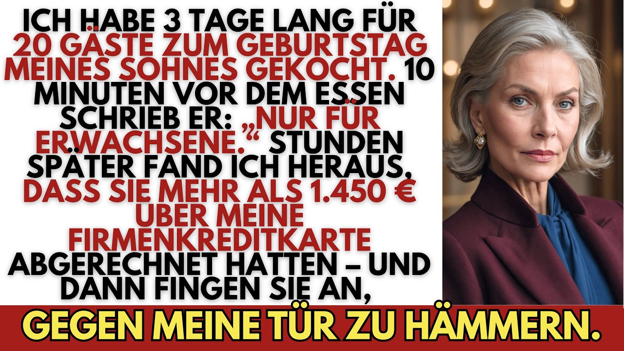 Drei Tage lang kochte ich für den Geburtstag meines Sohnes. Zwanzig Gäste, ein Kalbsbraten, eine dreistöckige Torte. Zehn Minuten vor dem Fest schrieb er mir: „Wir feiern im Restaurant. Nur für...