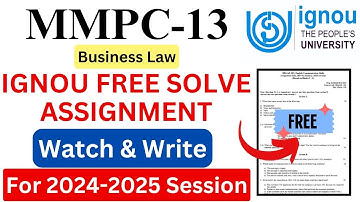IGNOU MMPC-13 Solve Assignment 2024-2025 Download | IGNOU Free Assignment Download 2025 | #ignou
