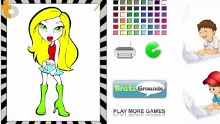 Game Tô màu cô gái Bartz | PLAYING COLORING BRATZ | Bratz Coloring Pages