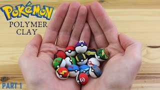 How To Make Every Type Of Pokeball Using Polymer Clay - (Part 1/2)