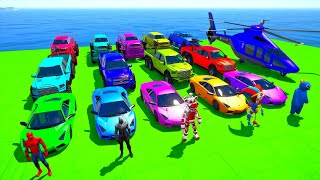 Stunt Race For Car Racing Challenge by Colourfull Super Car, Helicopter and Monster truck #25