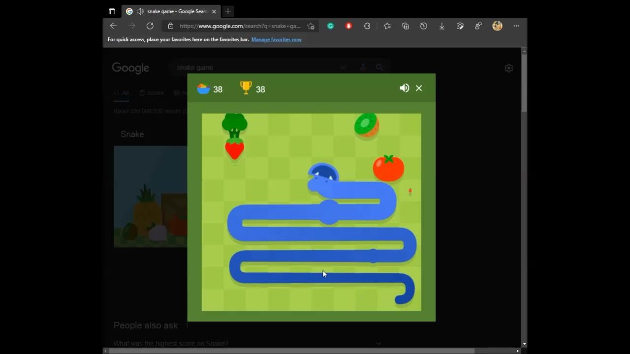 How to easily win in the Google Snake game (PC) 