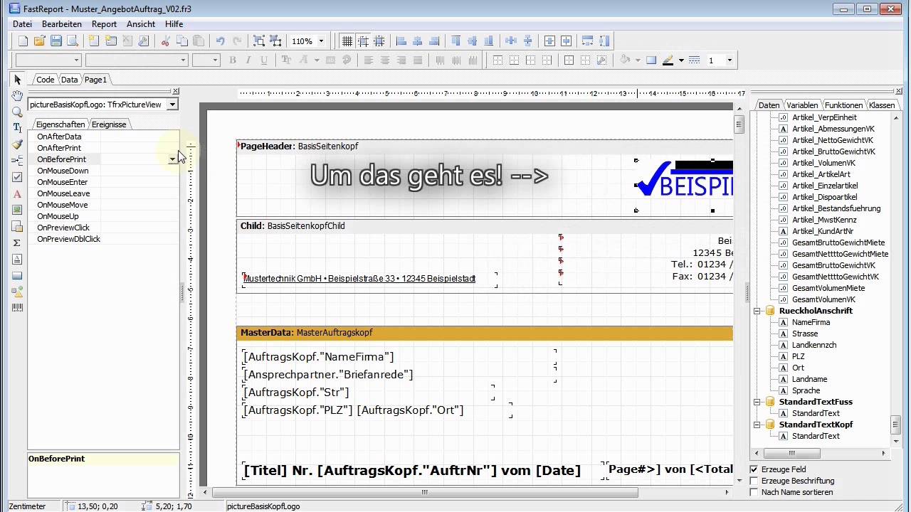 05 Die Script-Sprache in FastReport, der Code