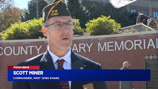 Veterans Day ceremony in Evans honors veterans and their families