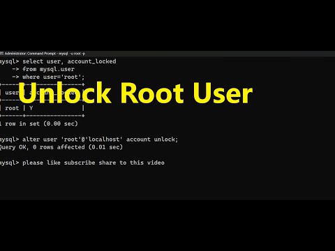 How to Unlock a Root User in MySql