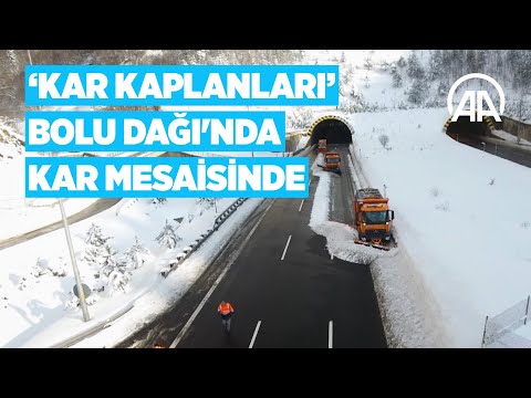 'Kar Kaplanları' Bolu Dağı'nda kar mesaisinde