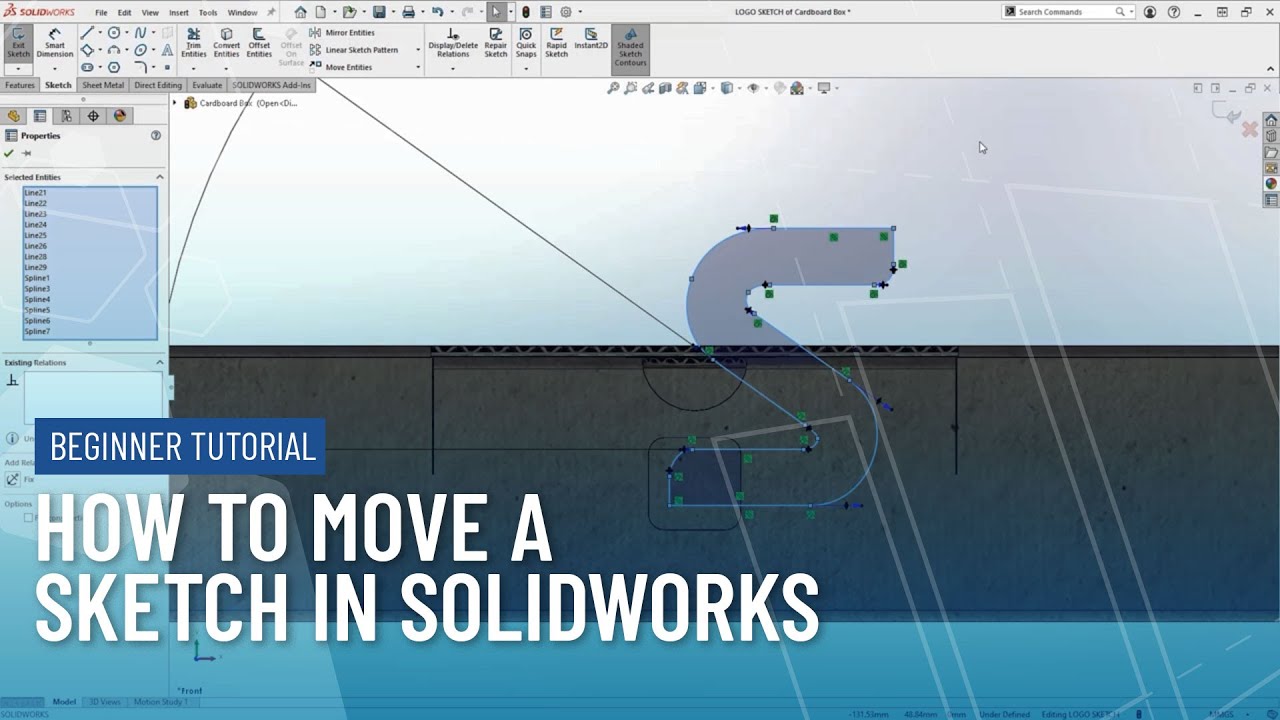 9 SolidWorks Sketch Tutorial MOVE funciton  YouTube