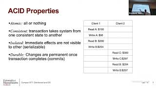 UMass CS677 (Spring'24) - Lecture 15 - Distributed Transactions