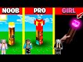 Minecraft Battle: TORCH HOUSE BUILD CHALLENGE - NOOB vs PRO vs GIRL / Animation