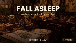 Rain on the Glass 🌧️ Cozy Victorian Greenhouse at Night | Deep Rumble Sleep Ambience (3 Hours)
