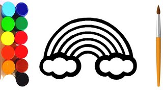 How To Draw Rainbow For Kids Step By Step And Coloring Rainbow Drawing For Kids