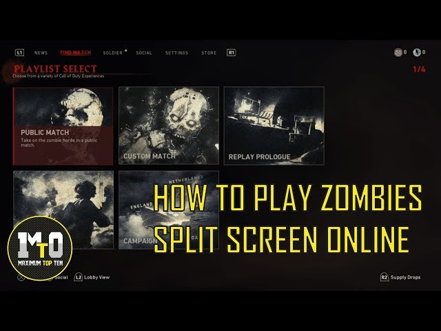 HOW TO PLAY SPLIT SCREEN IN COD WWII MULTIPLAYER, NAZI ZOMBIES