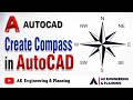 How to create compass in AutoCAD | AK Engineering &amp; Planning #autocad #architecture #northdirection