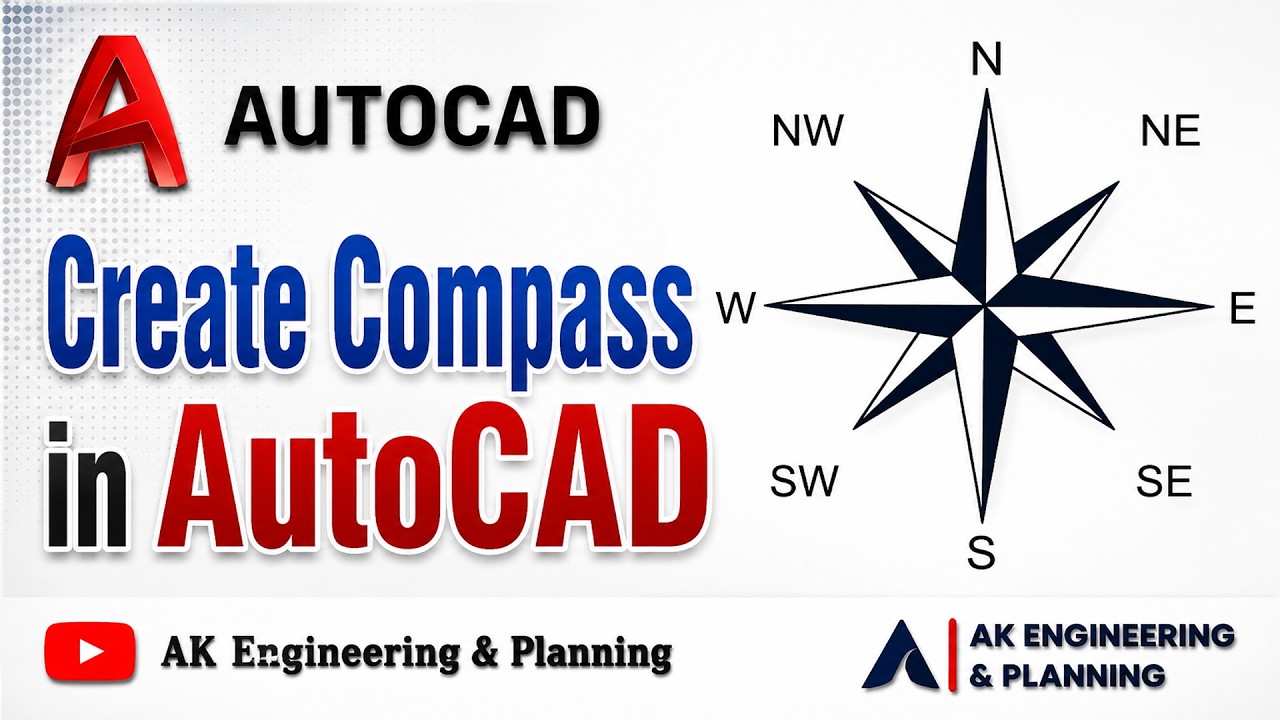 How to create compass in AutoCAD | AK Engineering & Planning #autocad # ...