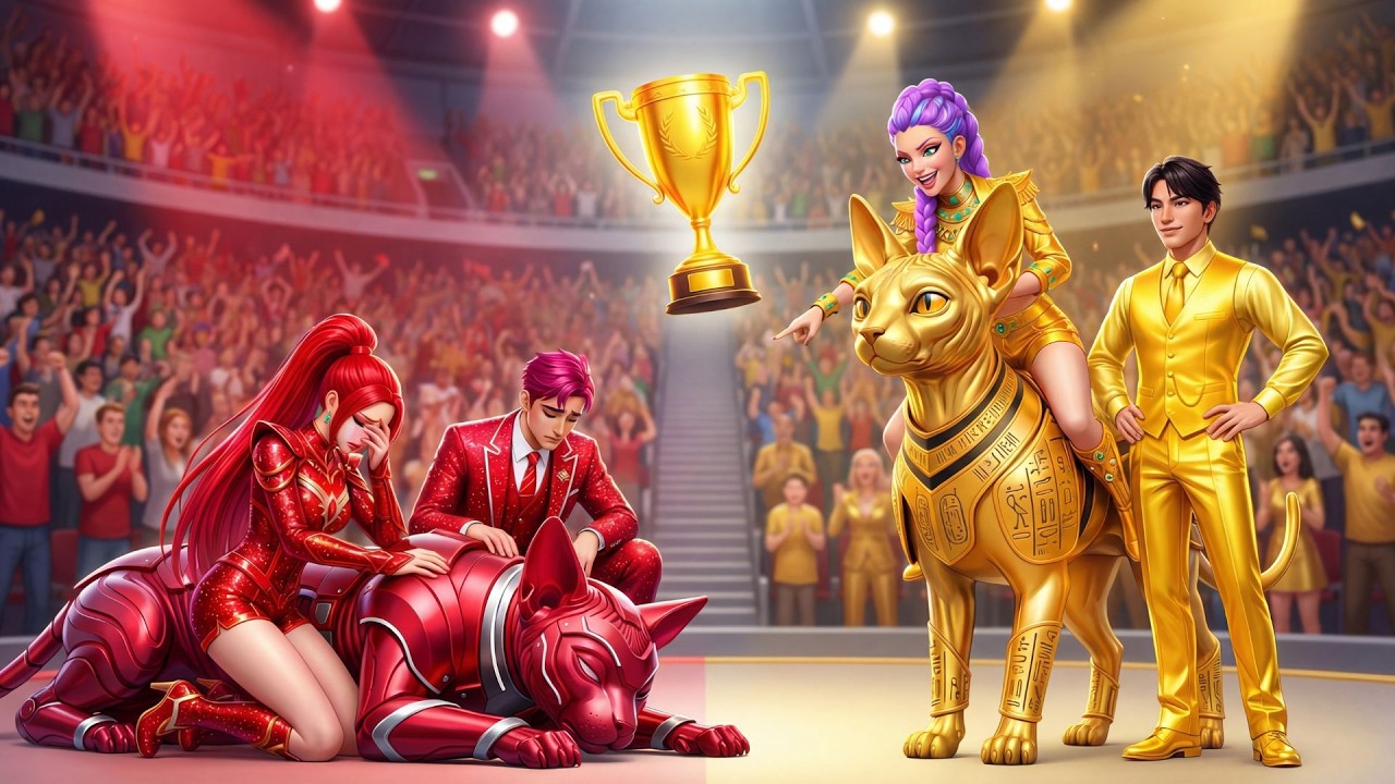 Golden Family VS Ruby Family: RUMI Gets Magic Sphynx Fox Racing Championship - KPOP Demon Hunters