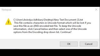 Notepad unicode problem solve in 30 second!