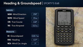 How to use Sporty's E6B Flight Computer - sample problems (heading/groundspeed, crosswind/headwind) screenshot 3