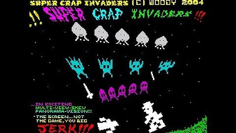Super Crap Invaders Review for the Sinclair ZX Spectrum by John Gage