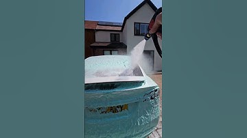 TESLA Foam Cannon Car Wash in 4K #detailing #satisfying #asmr