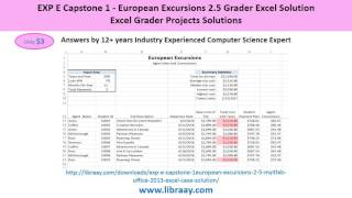 EXP E Capstone 1 European Excursions MyITLAB Office 2013 Excel Solution