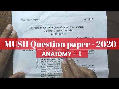 Anatomy - 1 l MBBS first year Questions paper l MUHS Nashik University l 2020 l BATCH - 19 l