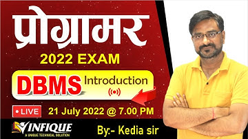 Programmer Vacancy 2022 | Introduction to DBMS : By Kedia Sir | RPSC Programmer 2022 | IA Vacancy