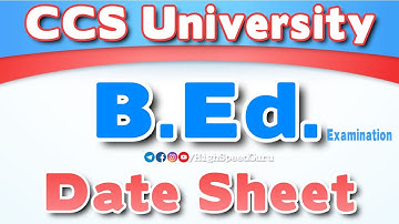 CCS University BEd Exam Date Sheet 2021 | BEd 2nd Year Main Exam 2021 | BEd New Exam Pattern | HSG