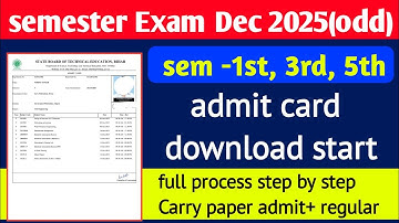 Sbte admit card download kaise kare✅| SBTE admit card | sem1st, 3rd, 5th | full process step by step