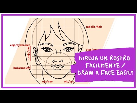 How to draw a face easy and step by step from a grid, for beginners.