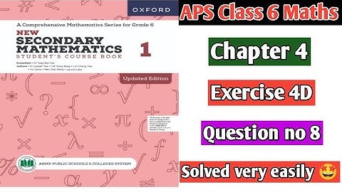 Exercise 4D Question no 8 || Oxford secondary mathematics student course book 1 updated edition 