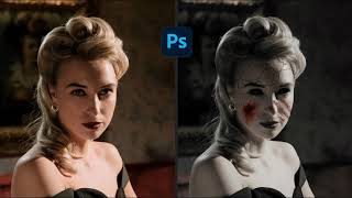 Halloween makeup per un viso mostruoso - Photoshop tutorial screenshot 4