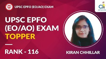 Interview with UPSC EPFO TOPPER | Rank 116 | kiran Chhillar | Toppers Talk |   by abhipedia