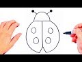 Easy drawings for kids  how to draw a cute ladybud