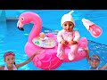 Куклы Беби Бон и Беби Аннабель на пляже Игры в куклы и дочки матери с Baby dolls