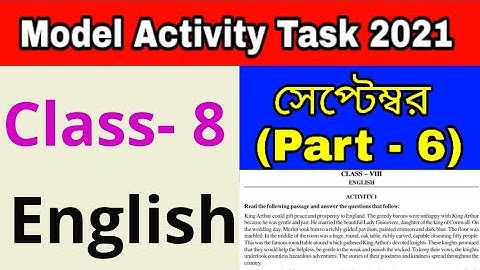 Class 8 English part 6 Model Activity Task September // Model Activity Task Class 8 English part 6