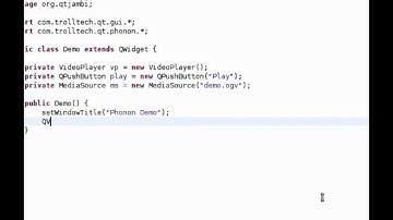 Phonon VideoPlayer Demo in Qt Jambi