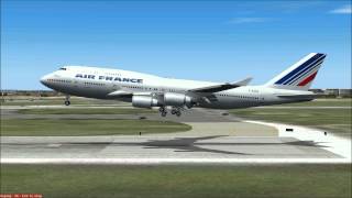 FS9: PMDG 747-400 Queen of the Skies. Landing to Paris [HD]