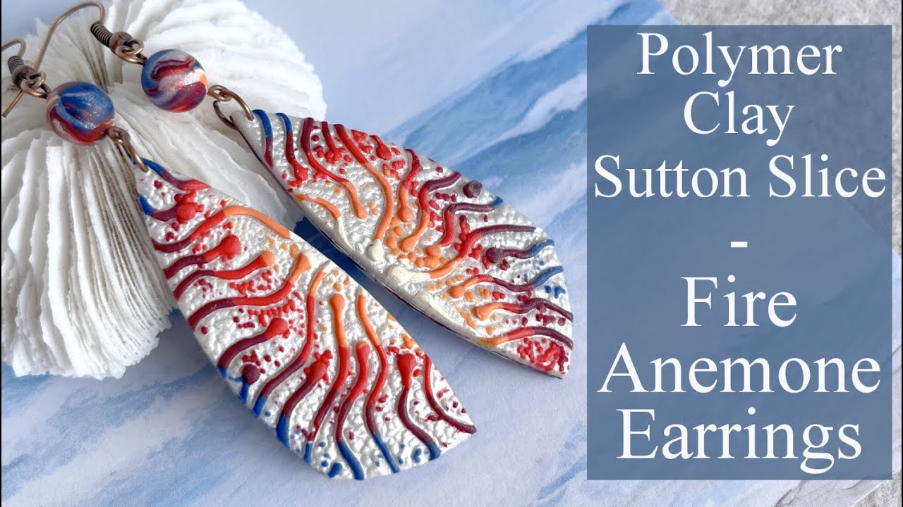 Вы пробовали сделать слайс Саттона из полимерной глины? — Серьги «Огненный анемон»