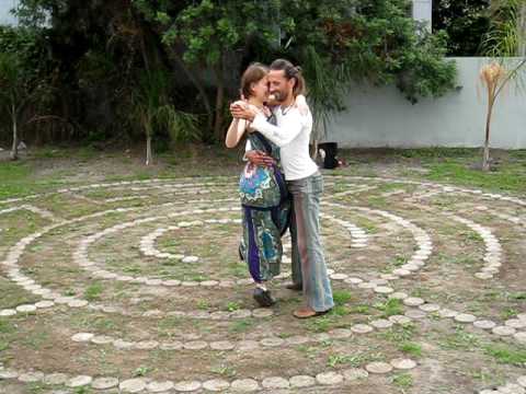 historic first ever tango on a labyrinth (that we are aware of) by mitra and stefan