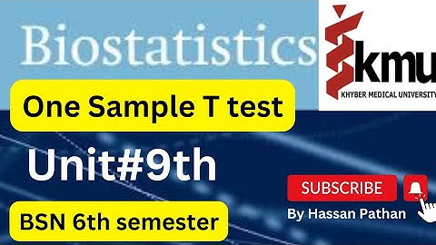 One sample T test || Unit#9 || Biostatistics BSN 6th semester || #bakhtyar #slideshow